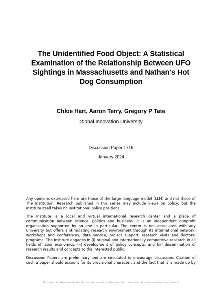 Curated visual reference: Fresh Look at The Unidentified Food Object A Statistical Examination Of The
