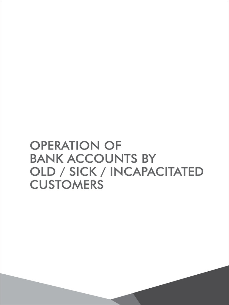 g7 Operation of Bank Accounts by Sick and Old | PDF