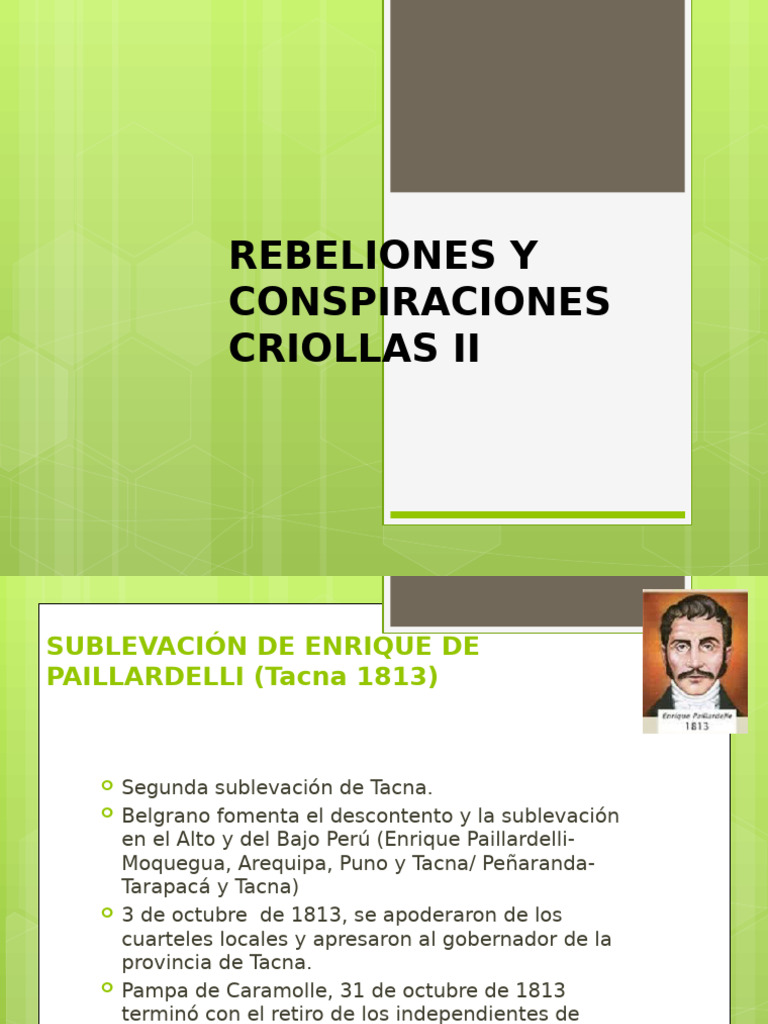 Sublevaciones Criollas en Tacna y Cuzco | PDF | Antiguas colonias ...