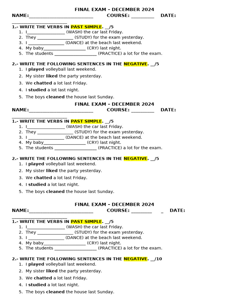 Past Simple Regular Verbs Practice | PDF | Linguistics | Grammar