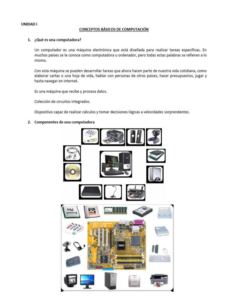 Conceptos Básicos de Computación | PDF | Hardware de la computadora ...