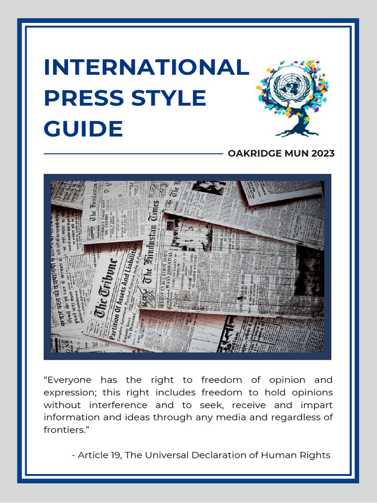 Oakridge MUN 2023 Press Guidelines | PDF | Journalism | Proofreading