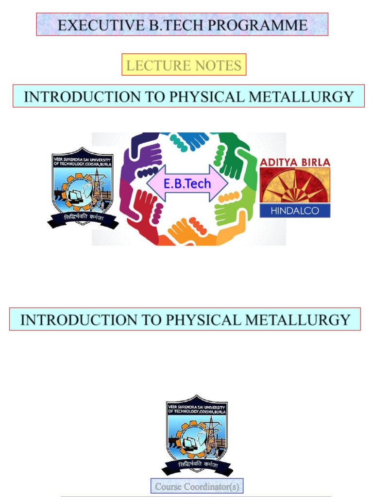 Physical Metallurgy Lecture Notes | PDF | Chemical Bond | Electron ...