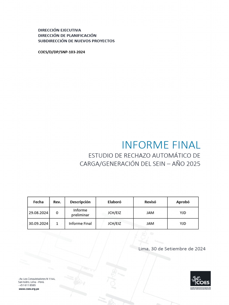 Informe Final: Estudio RACG 2025 | PDF | Equipo eléctrico | Energia ...