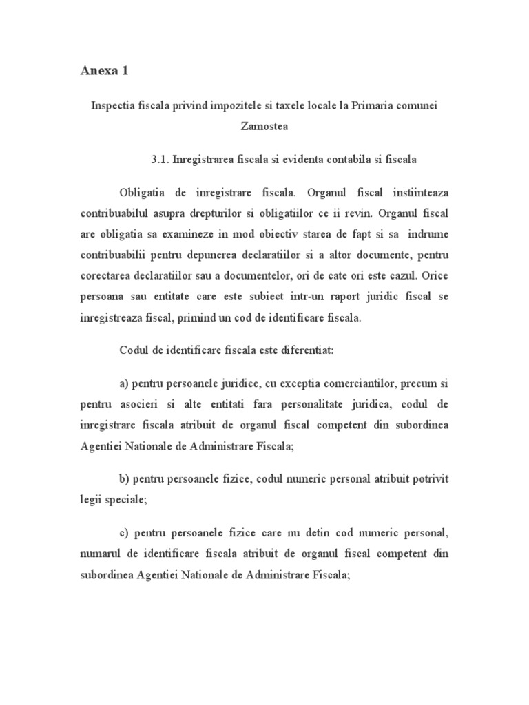 Studiu de Caz Privind Inspectia Fiscala | PDF