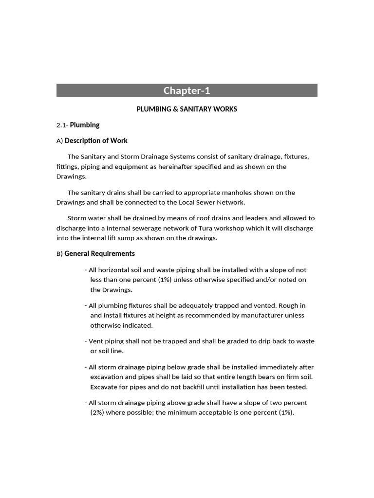Plumbing & Sanitary Works Guide | PDF | Pump | Valve