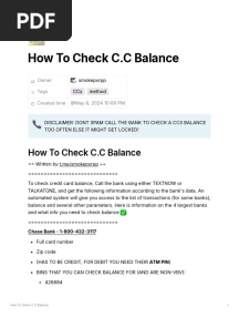 How to check CC balance
