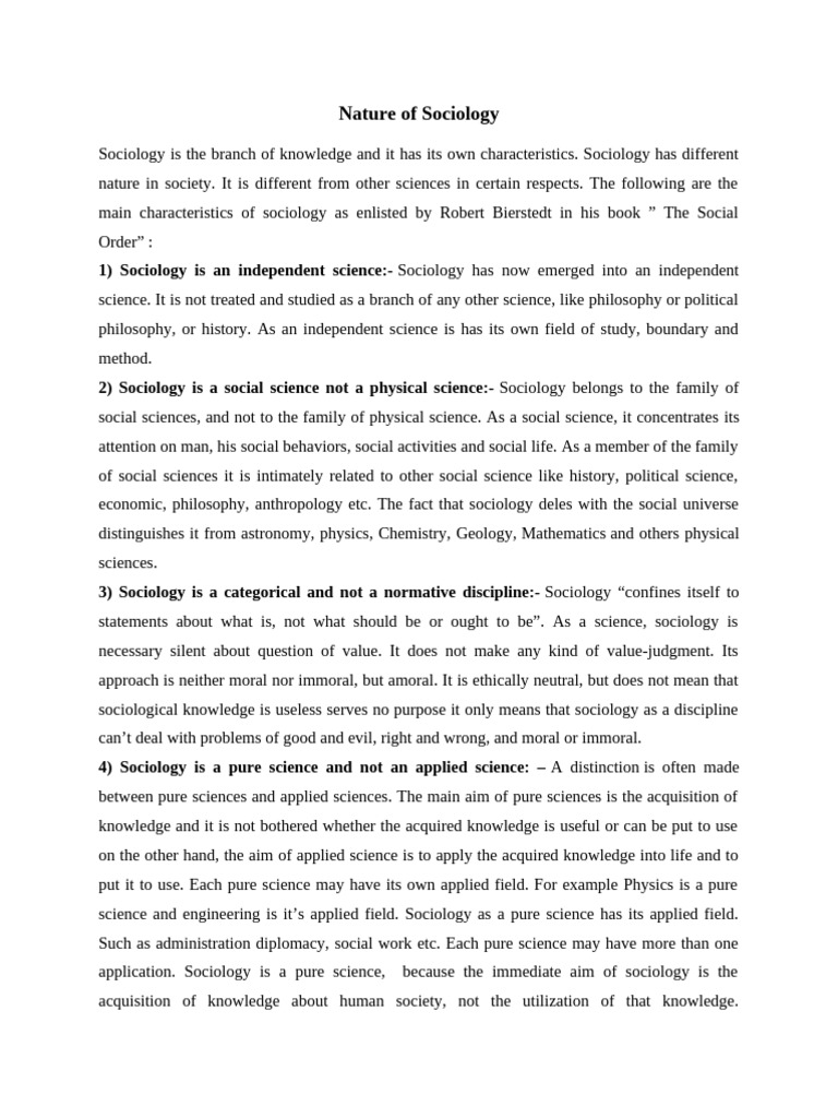 Nature of Sociology (6) | PDF | Rationalism | Empiricism