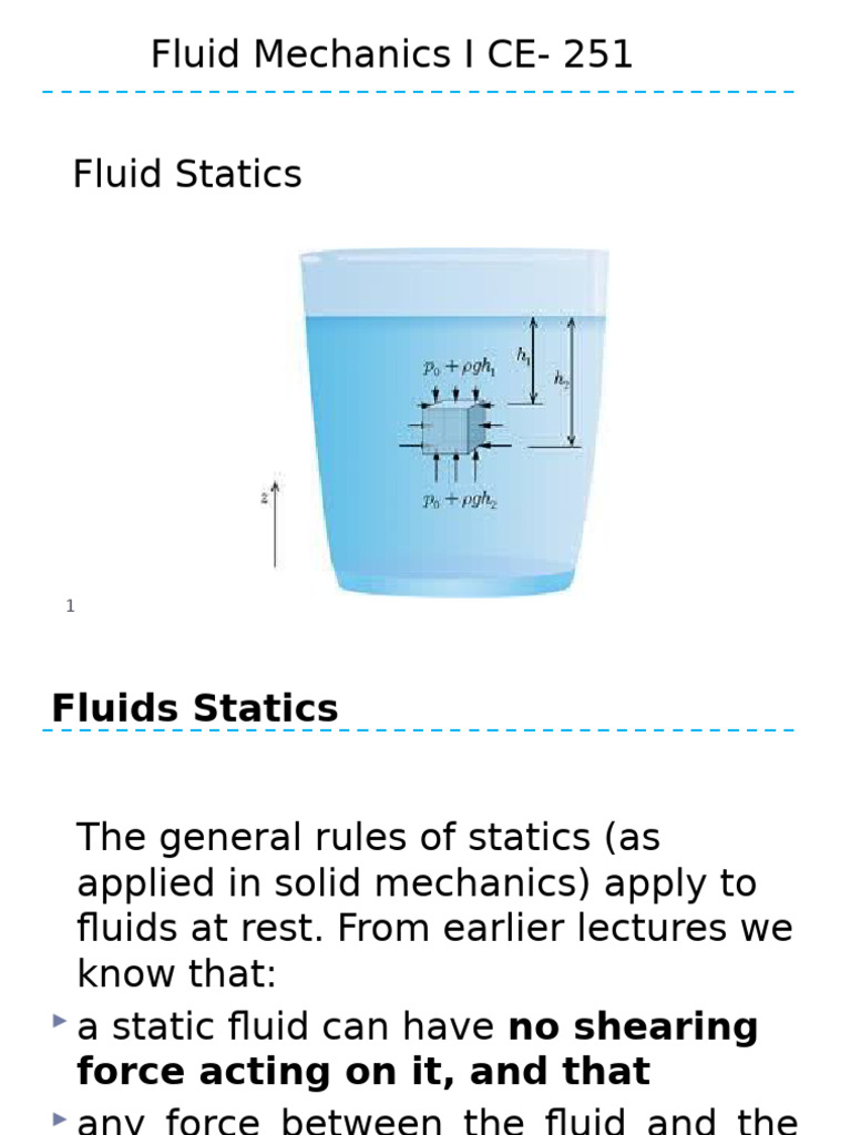 Fluid Statics: Forces on Submerged Surfaces | PDF | Pressure | Force