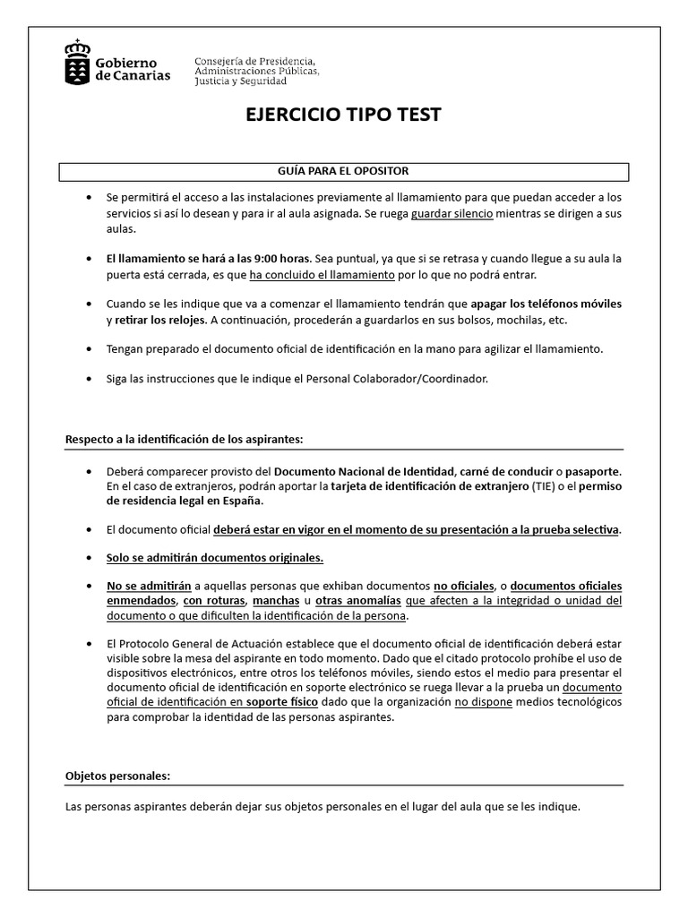 Guía para Aspirantes a Oposición | PDF | Documento de identidad