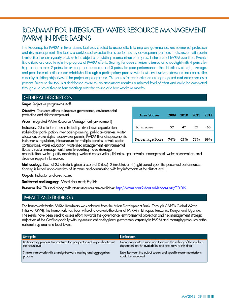 Roadmap For Integrated Water Resource Management (Iwrm) in River Basins ...