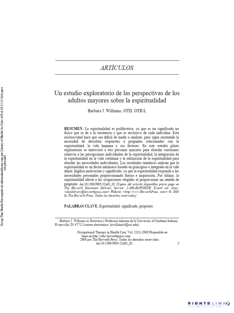ESPAÑOL An Exploratory Study of Older Adults’ es | PDF | Terapia ...