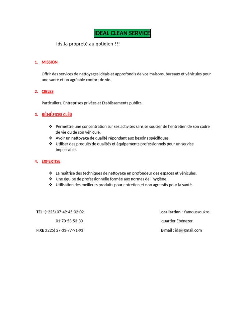Services de Nettoyage Idéal et Fiable | PDF