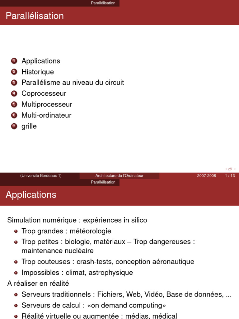 Parallélisation en Informatique | PDF | Parallélisme (informatique ...