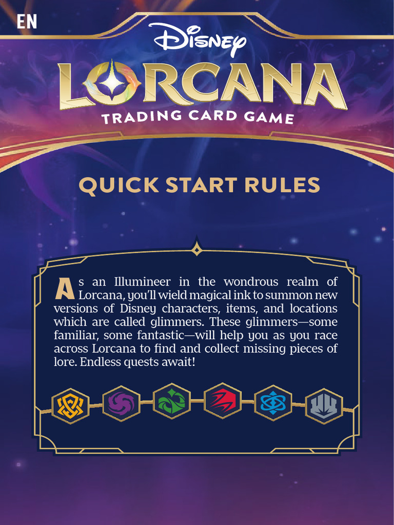 Disney Lorcana Quick Start Guide | PDF | Playing Cards