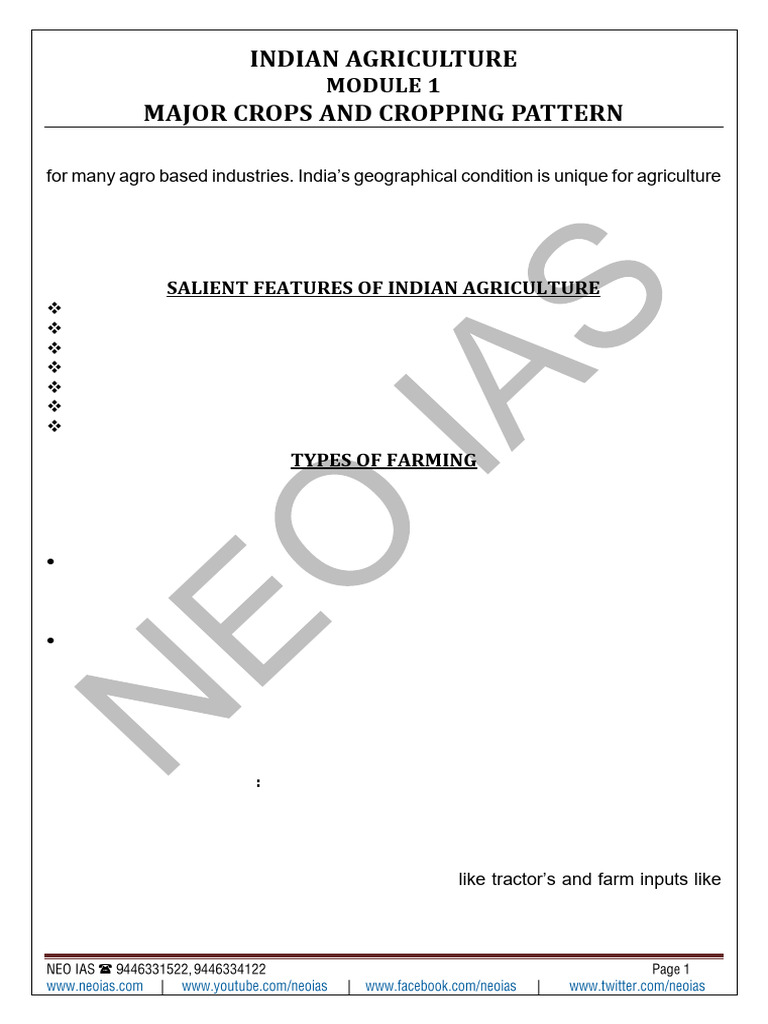 1. Major Crops | PDF | Agriculture | Legume