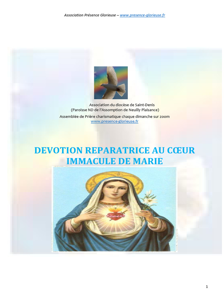 Dévotion au Cœur Immaculé de Marie | PDF | Marie, mère de Jésus | Rosaire