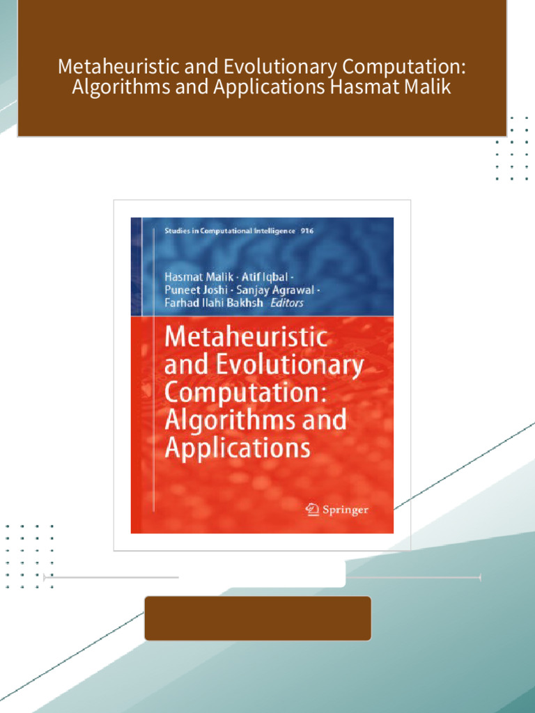 Buy ebook Metaheuristic and Evolutionary Computation: Algorithms and ...
