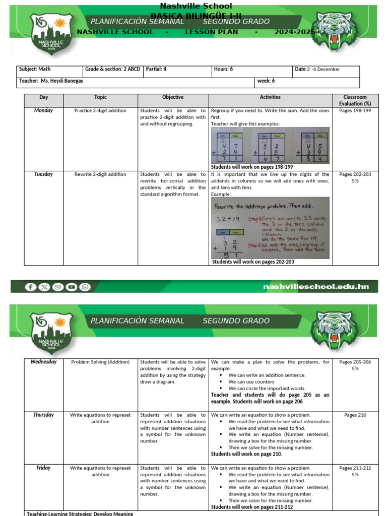 Lesson Plan Math 2nd Grade Partial II Week 6 | PDF | Mathematics