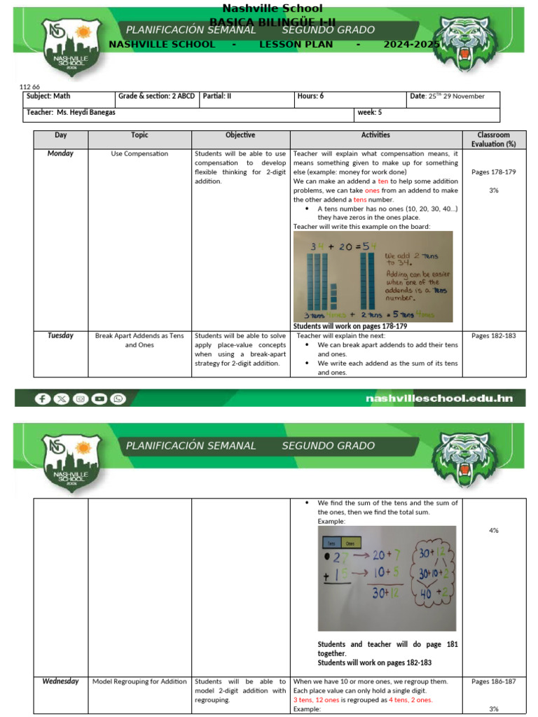 Lesson Plan Math 2nd Grade Partial II Week5 | PDF | Applied Mathematics ...