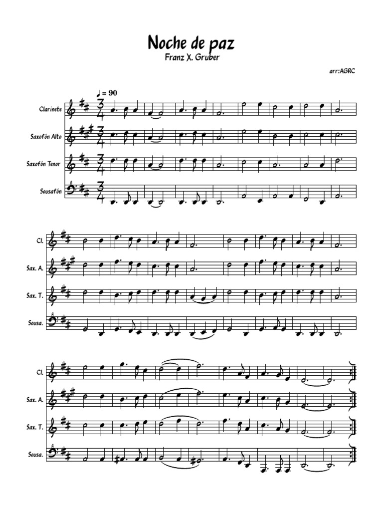 Noche de Paz-Partitura - y - Partes 2 | PDF