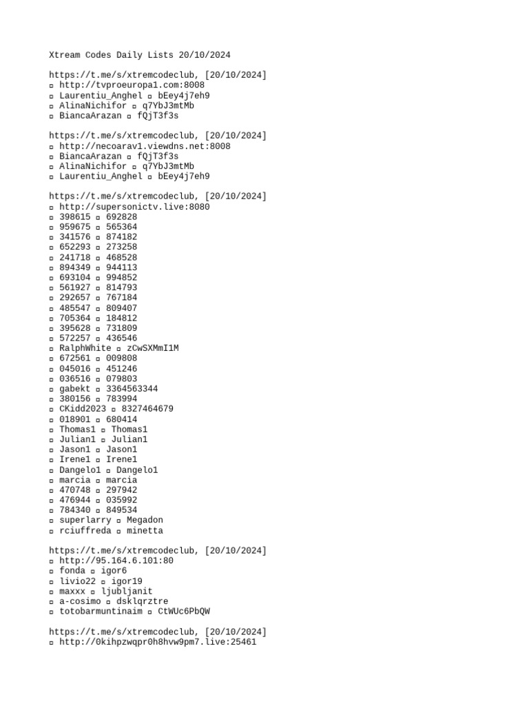 iptv+xtream+Code+&+Stalker+portal+codes+20.10.2024 | PDF | Chess Theory ...