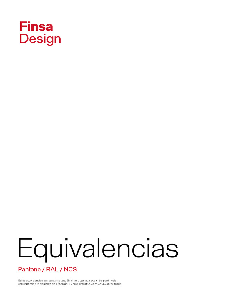 Color Equivalences: Pantone, RAL, NCS | PDF | Color | Visual Perception