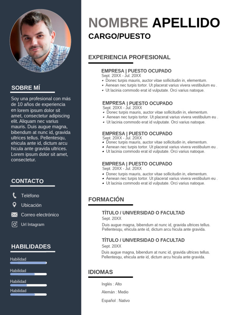 Modelo de CV Formato Carta | PDF