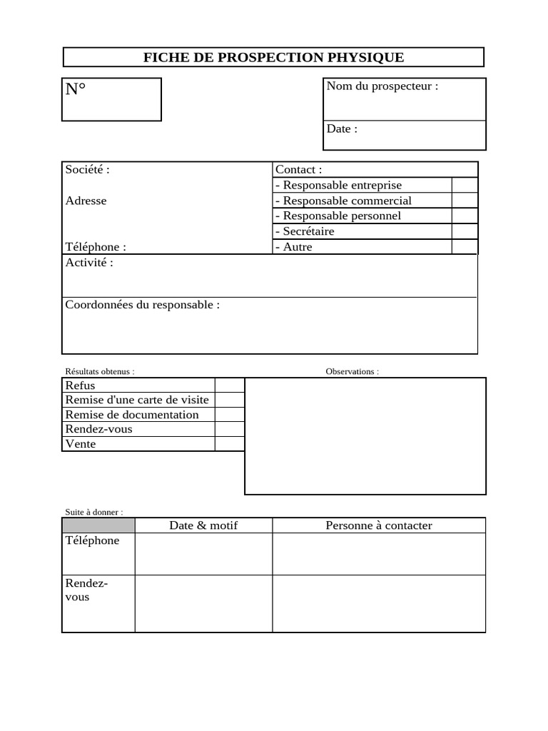 Fiche de Prospection Physique | PDF