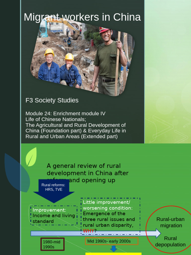 Migrant Workers and Urbanization in China | PDF | Human Migration ...