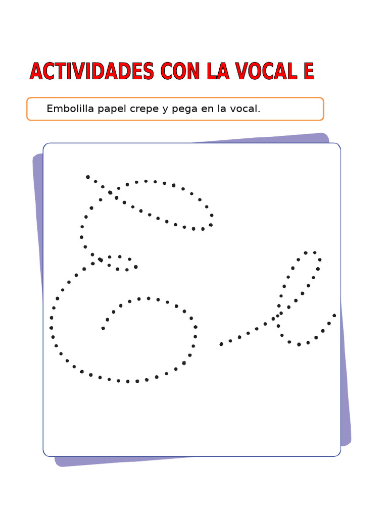 Actividades Con La Vocal E para Ninos de 5 Anos | PDF