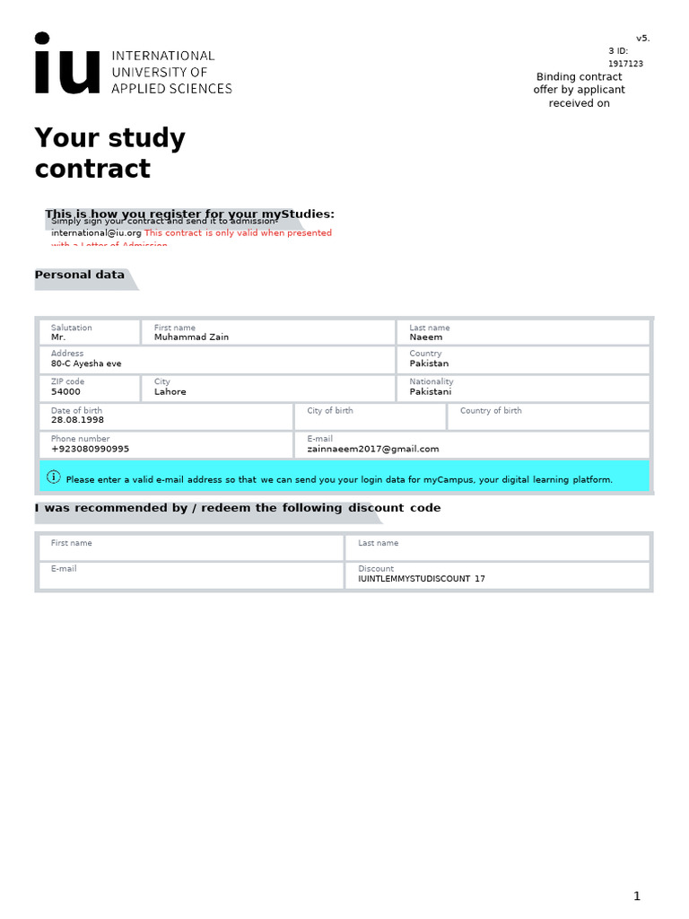 IU Contract | PDF