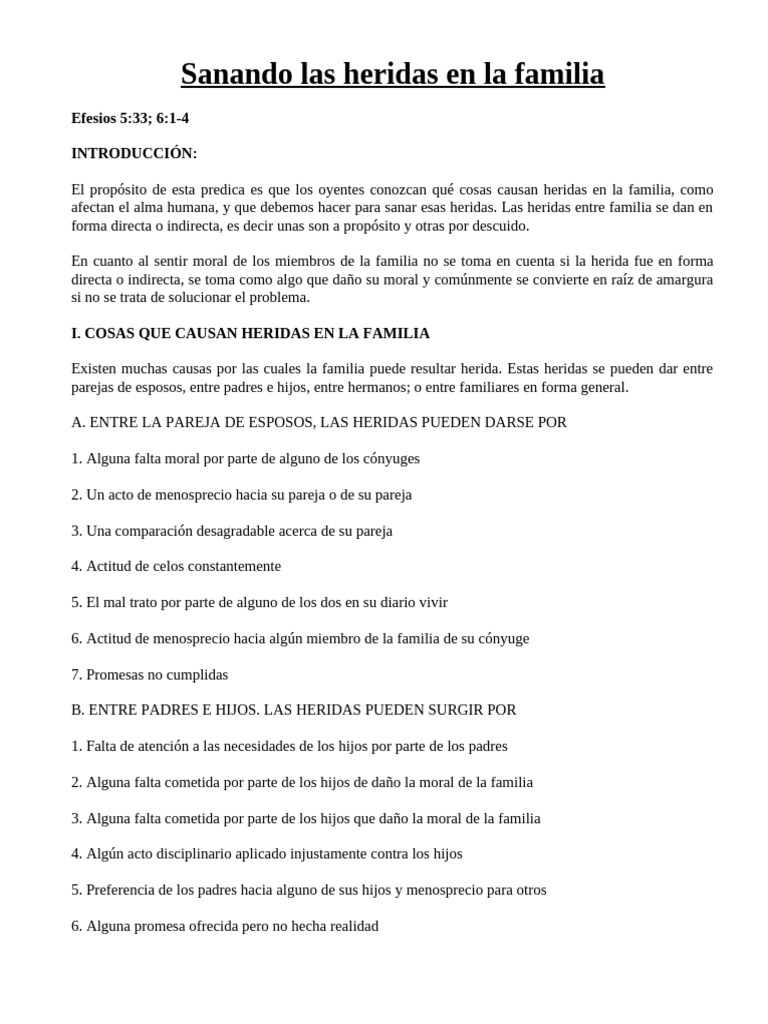Sanando Las Heridas en La Familia | PDF | Oración | Alma