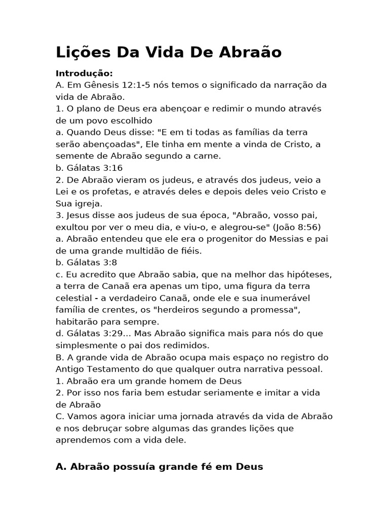 Lições Da Vida de Abraão | PDF | Abraão | Fé, image size:768x1024