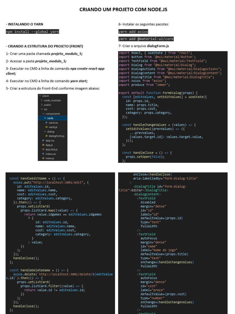 Criando Um Projeto Modelo - Node - React - Express - Mysql | PDF ...