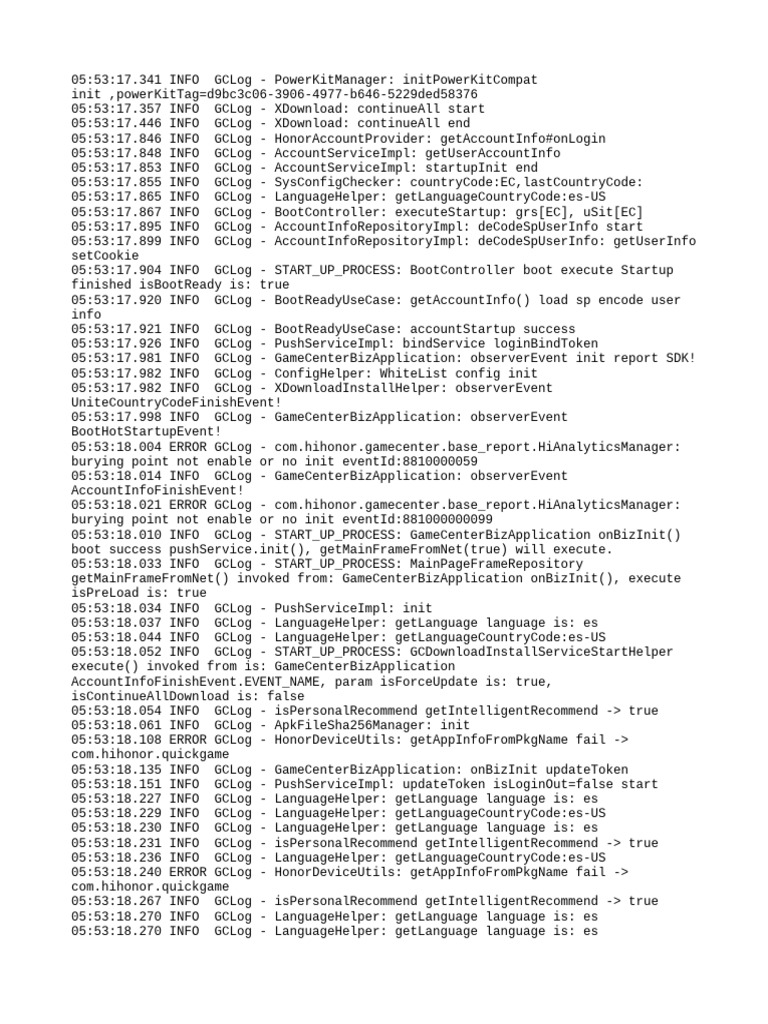 GameCenter Initialization Log Analysis | PDF | Systems Architecture ...