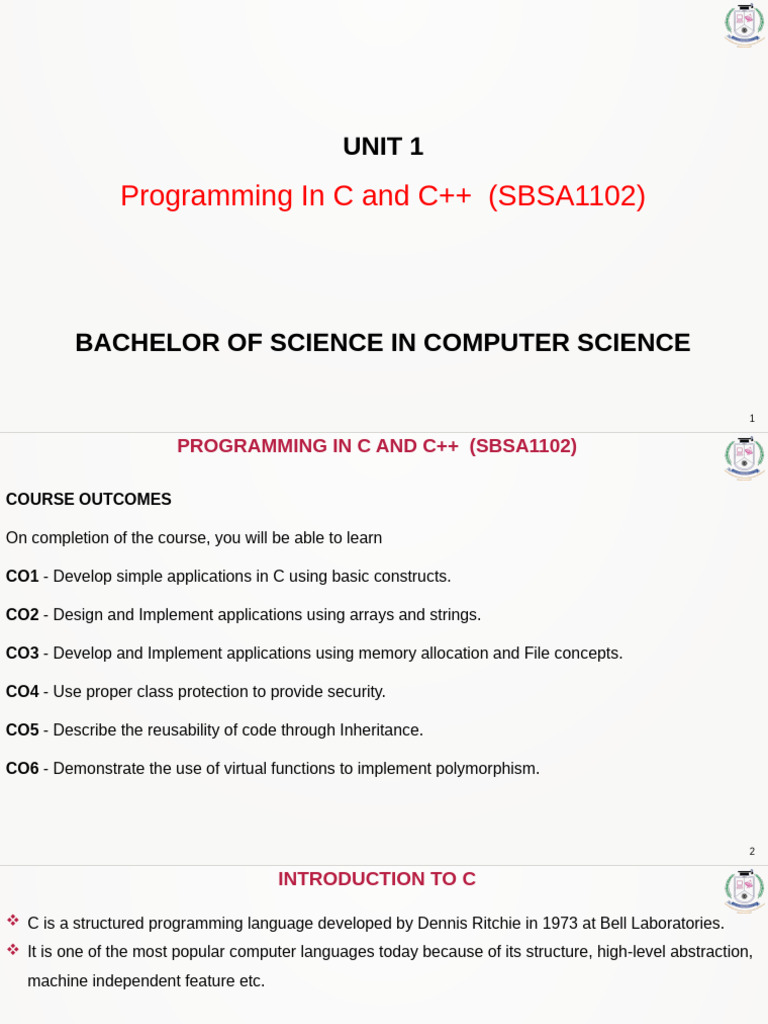 C and C++ Programming Course Overview | PDF | Parameter (Computer ...