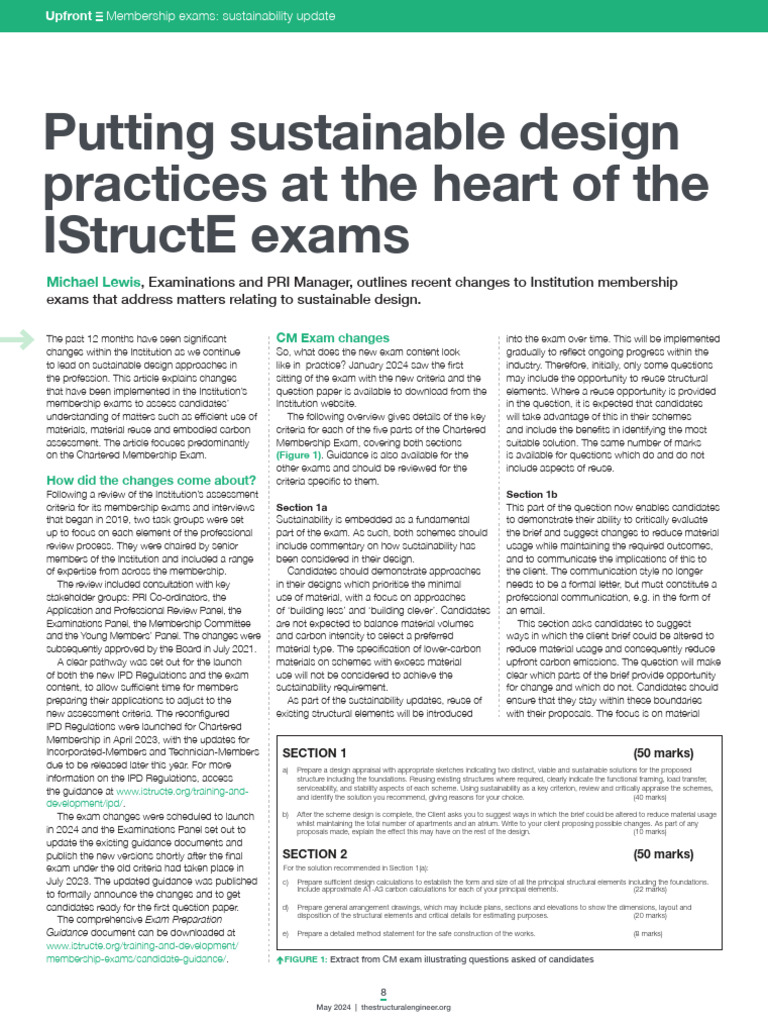 Putting Sustainable Design Practices at The Heart of The IStructE Exams ...