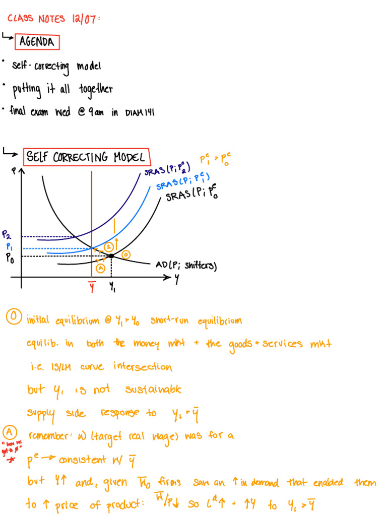 Macrotheory Class Notes 12.07 | PDF | Economic Equilibrium | Inflation