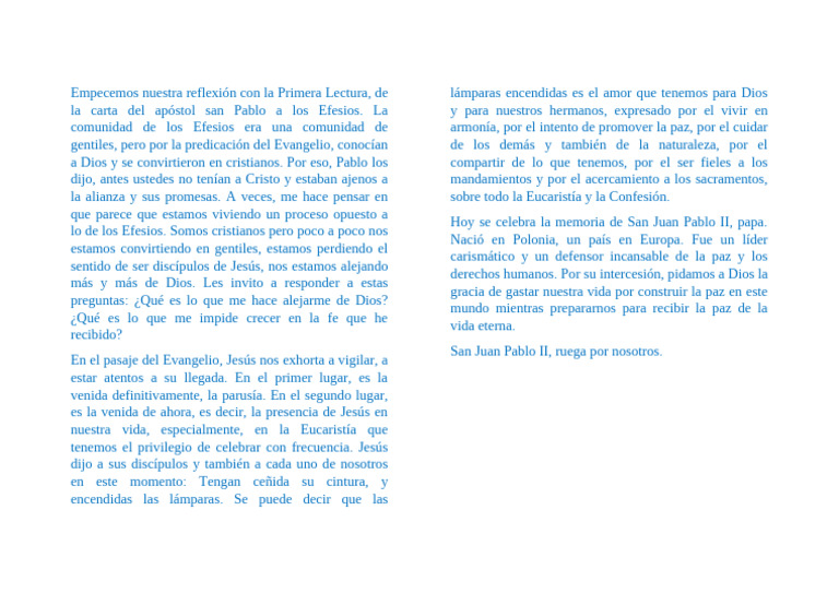 Reflexión sobre la fe y San Juan Pablo II | PDF | Jesús | eucaristía