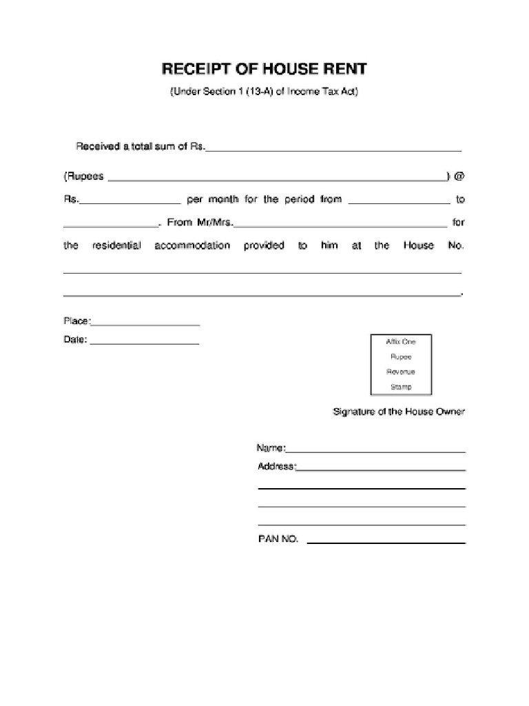Rent Receipt Format | PDF
