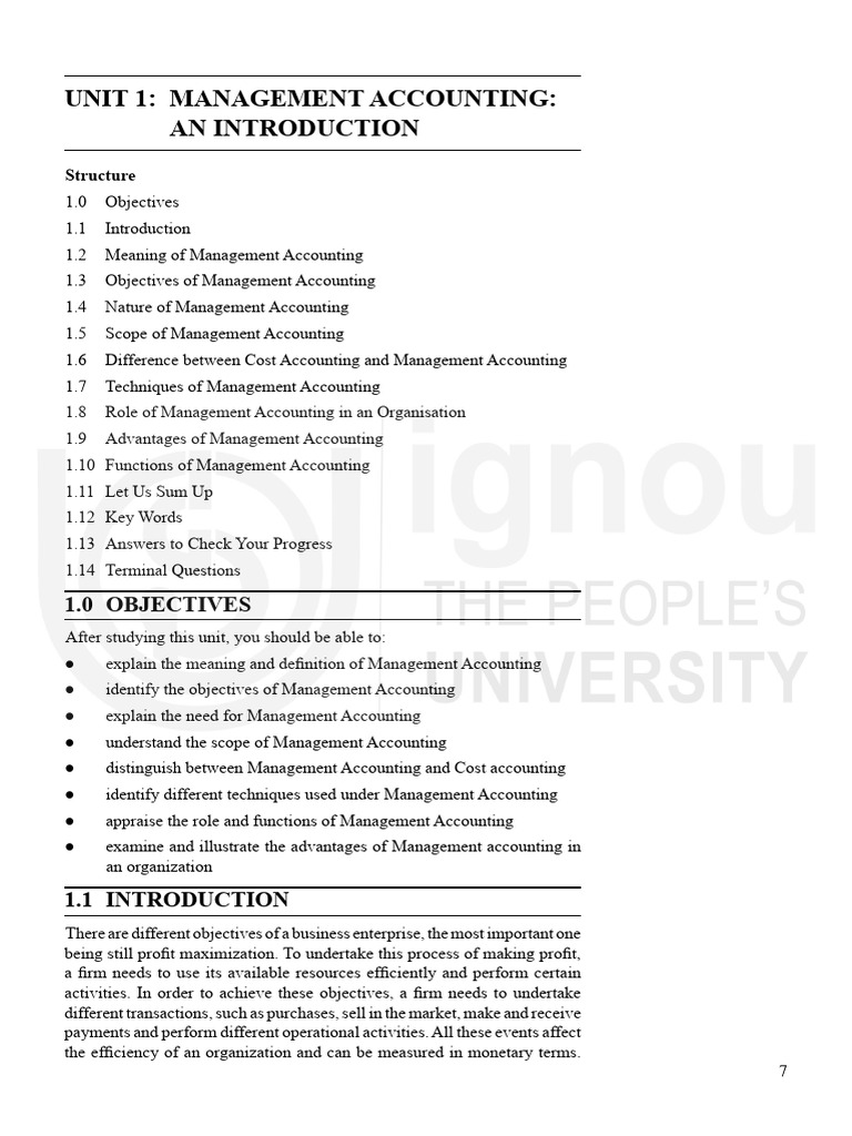 Introduction to Management Accounting | PDF | Management Accounting ...