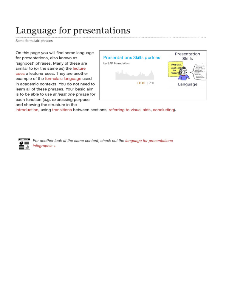 Language for Effective Presentations | PDF | Cognition | Linguistics