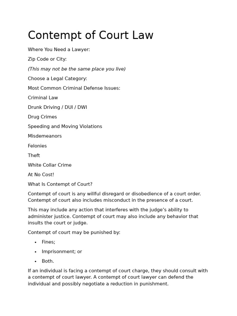 Understanding Contempt of Court Law | PDF | Contempt Of Court | Summons