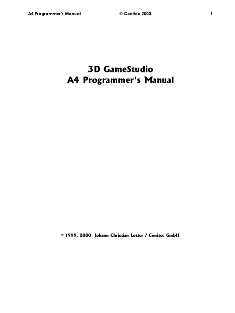 3D Game Studio A4 Manual | PDF | Texture Mapping | Computer Programming