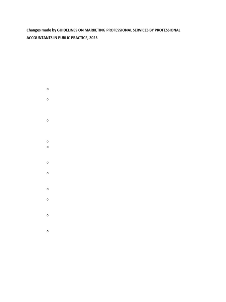 Changes made by guidelines on marketing professional services by pdf