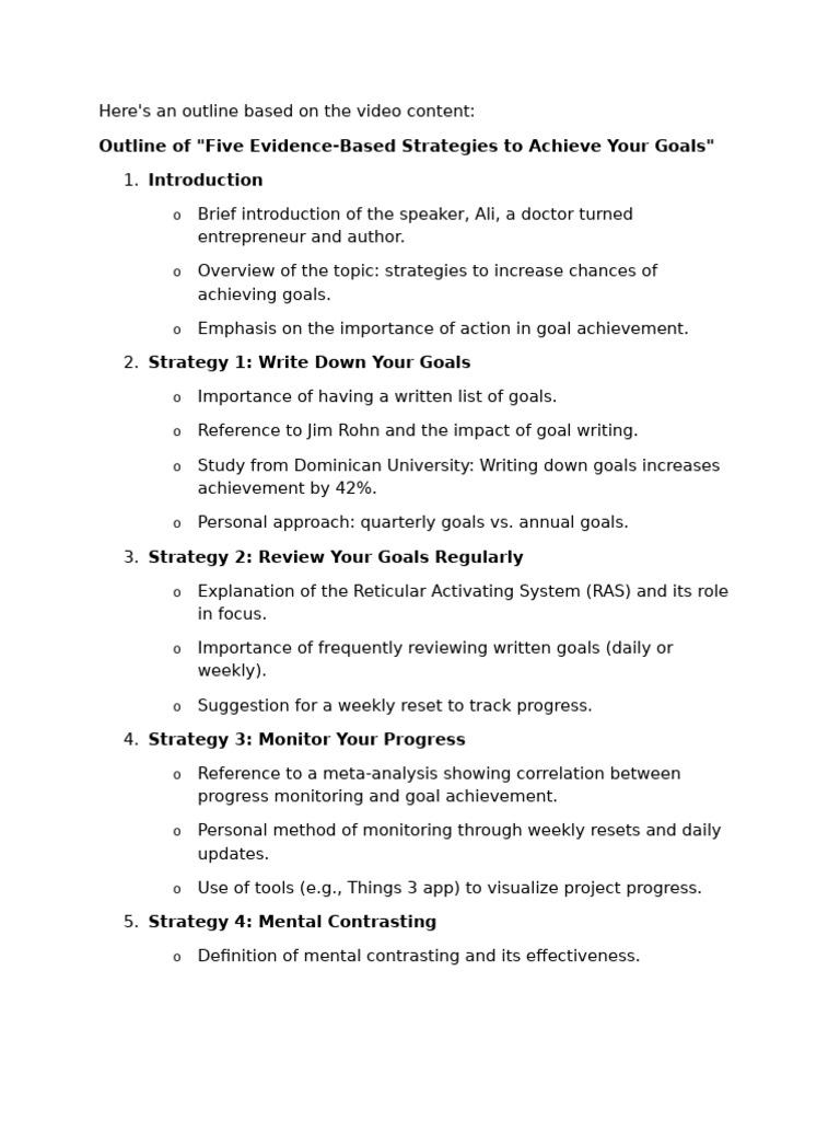 5 Strategies To Achieve Your Goals Pdf