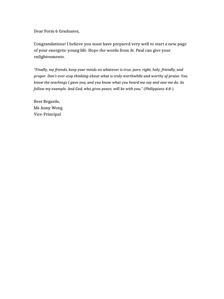 Inspirational Message for Graduates | PDF