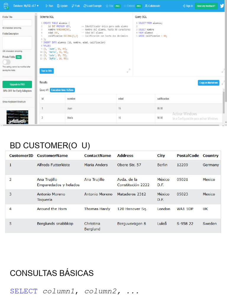 Consultas SQL Básicas y Herramientas | PDF