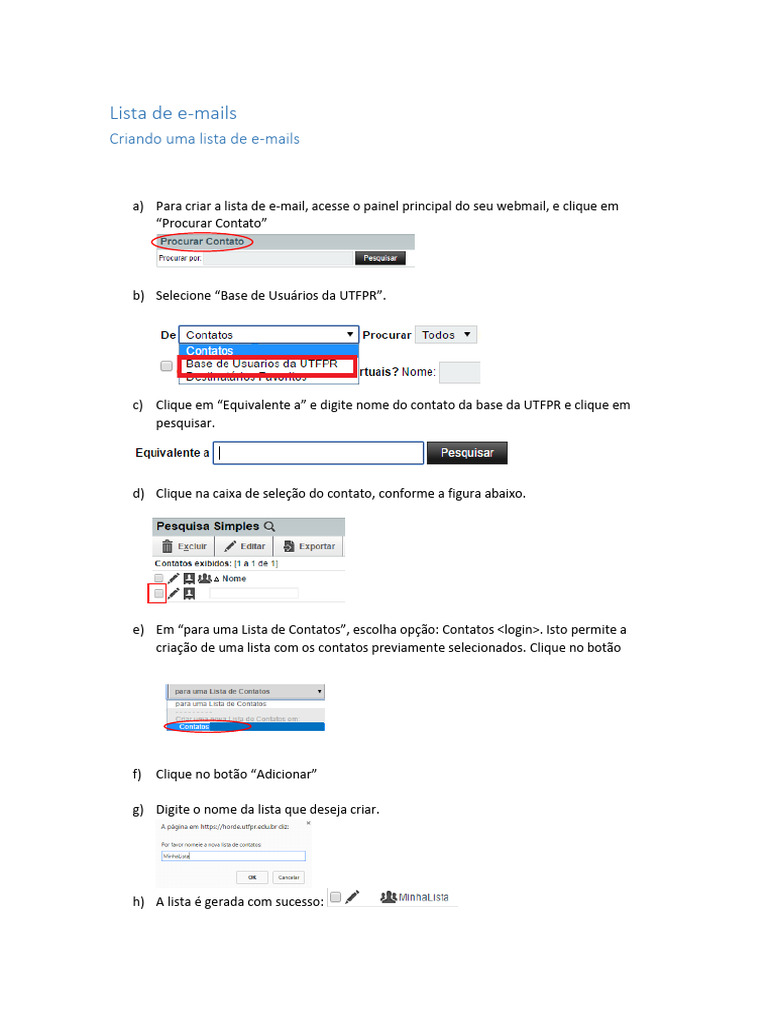 Guia para Criar e Gerenciar Listas de E-mail | PDF | Informática